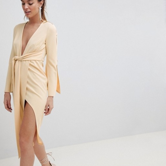 *NEW* Kimono Button Plunge Midi Dress - Picture 1 of 5
